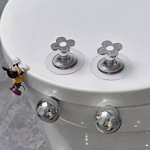 2pcs/set Toilet Seat Lifters Portable Multifunction Sliver Non-Dirty Hand Lifting Device Bathroom Accessories Flower Shape