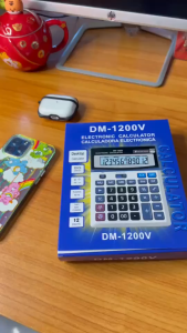 CASIO Multi-function 12 Digits Calculator Large Buttons Keys DW-1200V Solar Battery Powered LCD Display Kalkulator Besar