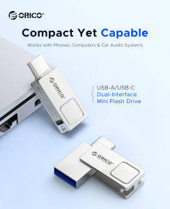 ORICO | ORICO USB3.2 Mini 2 in 1 Dual Flash Drive USB C Pen Drive OTG Dual Memory Stick for MacBook Android Car 256GB 128GB 32GB 64GB