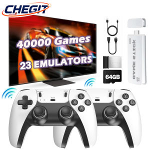 4K Game Stick Video Games Consoles Video Game Player Built-in 3/40000 Games with 2.4G Double Wireless Controller Family Gift