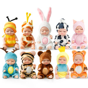 6-12Pcs Mini Baby Dolls Cute Mini Reborn Dolls with Clothes Tiny Baby Dolls Smooth Small Baby Dolls Kid Birthdays Christmas Gift