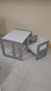 Happy Kiddos TF6912 Wooden Montessori Table and Chair Set for Kids Multi Function Study Table