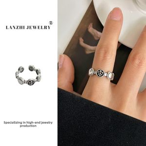 HANXIUNI | Vintage S925 Silver Plated Crucifix Punk Unique Korean Style Ring