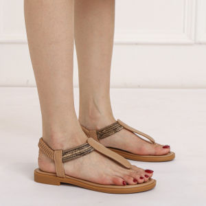 IELGY Flip-toe sandals for women 2024 new style simple color matching retro sandals