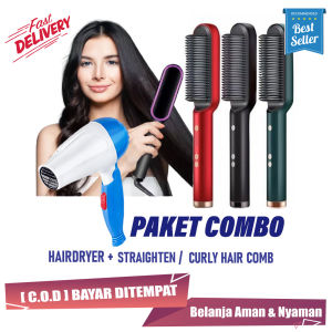 Sisir Pelurus dan Keriting Rambut 2in1 Straightener Comb Fast Hair Stylish