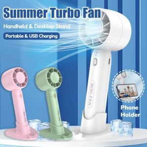 Mini Fan Rechargeable Portable Desktop Turbo Fan Outdoor Handheld 3 Levels Wind Travel Cooling Fan
