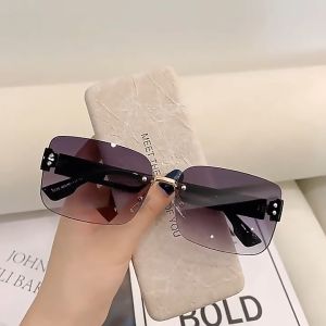 แว่นกันแดดสแควร์สำหรับผู้หญิง เลนส์ไล่ระดับสีสไตล์เกาหลีที่ทันสมัย สไตล์ยุโรปและอเมริกา