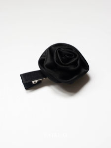 Black Satin Hair Clip with Artificial Rose and Lavender Scent for Girls Gift Shop LAILAI Side Clip Hair Accessory