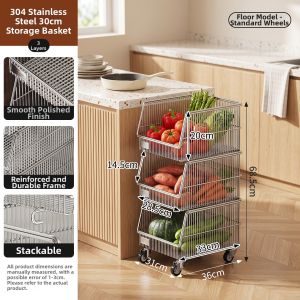 Stainless Steel Mobile Storage Shelf