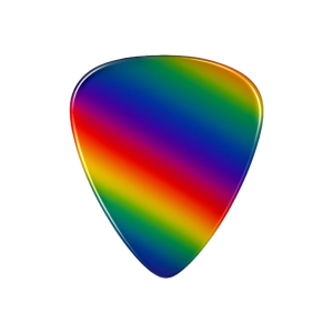 ปิ๊กกีตาร์ Celluloid ใสสีรุ้ง | 10 ชิ้น | 0.46 / 0.71 / 1.0 มม. | เขียน-พิมพ์-เลเซอร์ได้