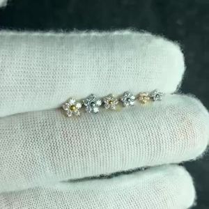 1PC Titanium Flower Zircon Lip Piercing Internal Thread Cz Small/Large Flower Labret Tragus Ear Cartilage Flat Piercing