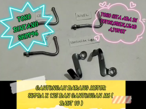 Gantungan-Cantolan-Kaitan-Gantung Barang gantungan barang supra x 125 kiri kanan Kait Cantolan Gantungan Barang Supra Revo Beat Mio Motor Bebek Matic Putih Galvanis Chrome Nekel