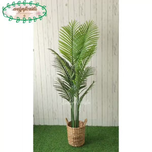 Pohon Artificial Pohon Palem T150 Pot Dasar Hitam Cover Eceng Gondok Handle Pajangan Sudut Cafe Aesthetic