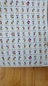 Sticker khen chữ CHUỘT MICKEY 40k 5 tờ A4 x 129 Stick - Mã A434
