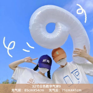 Smiley Face Number Balloons Birthday Party Decoration Scene Setup Table Floating Boys Girls Baby Childrens Party Photography Props