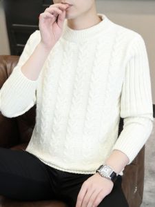 HENGYUANXIANG | Thickened Knitted Pure Color Round Neck Twisted Sweater Mens Warm Fashion Urban Style Winter New Arrival Basic Popular Mens Top