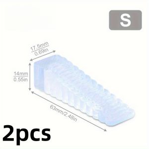2pcs Transparent Rubber Door Suction Non-Slip Wedge-Shaped Hardware Anti-Collision Door Stopper/Door Top/Door Stopper/Stopper