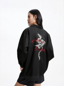 Vero Moda | New Chinese Style Cotton Loose Dragon Cloud Embroidery Womens Shirt