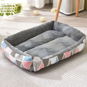 Black Plush Dog Bed for Large Medium and Small Dogs Non-Slip and Bite-Resistant Pet Sleeping Mat