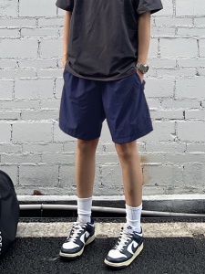 Quick Dry American Style Ice Silk Shorts Mens Summer Sports Blue Fitness City Walk Running Casual Loose Five-Quarter Length