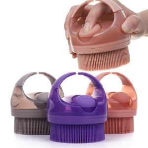 Silicone Bath Brush Soft Massage Brush Silicone Body Shower Scrubber with Soap Dispenser Soft Bristles Bath Massage Body Brush