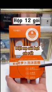 Hộp 12 gói Mặt nạ sủi bọt thải độc Cà Rốt YANFU Giảm Mụn Đầu Đen Trắng da Hút bã nhờn
