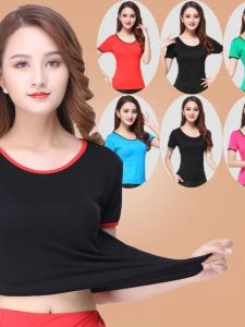 เสื้อเต้นรำคอตตอนโมดอลแขนสั้นสำหรับผู้หญิง ฤดูใบไม้ผลิและฤดูร้อน 2022 เสื้อเต้นรำสไตล์สตรีทสำหรับผู้หญิง