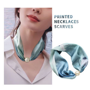 XUANXUAN | 2024 New Magnetic Clasp Small Silk Scarf Women Summer Thin Fashion Elegance High-End Feel Neck Decorations Shirt Matching