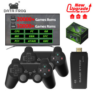 DATA FROG Video Game Console Built in 20000 Retro TV Games For PS1/GBA/FC Portable Wireless Game Stick 4K Support HD TV Output