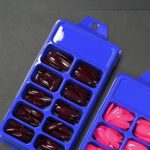 120Pcs Wine Red Press On Nails Medium Almond False Nail Tips  Acrylic Full Cover Fake Fingertip for Dating/Party/Daily DIY Nails