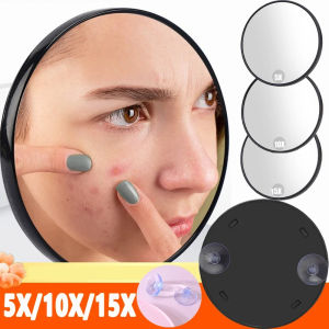 Flexible Enlarged Makeup Mirror High Magnification 5X/10X/15X Suction Cup Compact Mirror High Magnification Portable Mirrors
