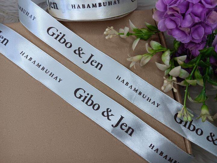 Printed ribbon clearance wedding