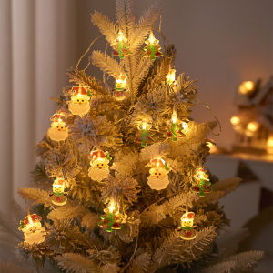 1.5M Christmas Lights String Santa Claus Snowman Battery-Operated Garland LED Christmas Decorative Light Party 2025 New Years Decor