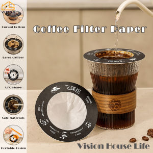 Vision 26/52Pcs UFO Coffee Filter Bag Disposable Coffee Filter Paper Hanging Handle Espresso Coffee Filters - Fits 6-9cm Cup Sizes Coffee Drip Bag Filters