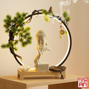 Thác Khói Phong Thuỷ Tiểu Cảnh Trầm Hương Phật Tự Vô Ngôn Thiền An Shop Decor Không Gian Sống.