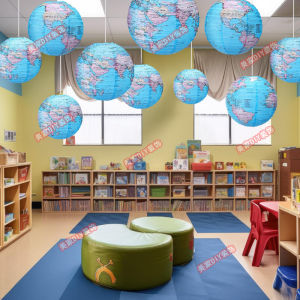 Đèn Trang Trí Trần Nhà Hình Bản Đồ Thế Giới Chủ Đề Địa Lý Trang Trí Lớp Học Mẫu Giáo Trung Tính Đèn Lồng Treo Sáng Tạo