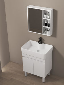 Small Apartment Bathroom Cabinet Floor Type Wash Basin Combination 40cm Modern Minimalist Washbasin Wash Basin Washstand