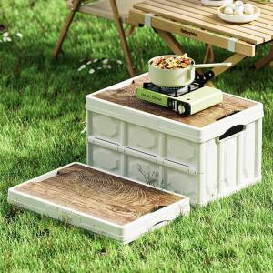 กล่องเก็บของ พับได้ ความจุขนาดใหญ่ ใช้เป็นโต๊ะวางของและเครื่องดื่มได้ กล่องอเนคประสงค์