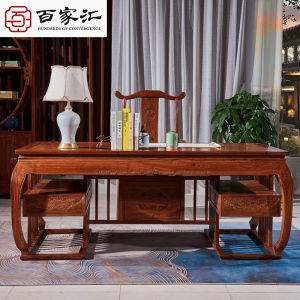 Solid Wood Desk Mahogany Furniture New Chinese Computer Desk Rosewood Boss Desk Pterocarpus Erinaceus Poir. Office Desk Writing Desk