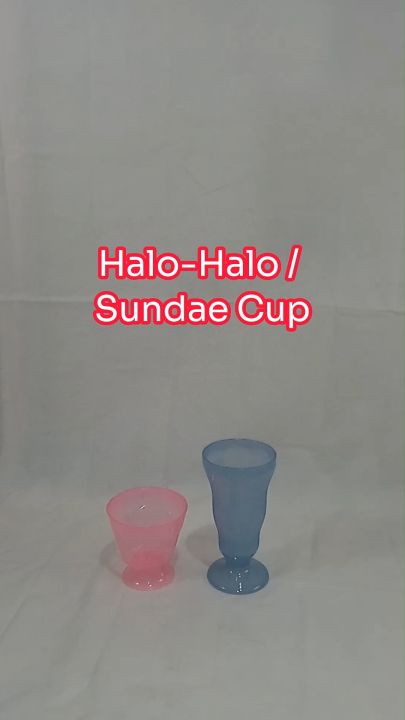 12pcs/set #7717 Halo Halo Sago Gulaman Ice cream Sundae Mais con Yelo Saba Coke Rootbeer Dessert Glasses Tumbler BASO CUP