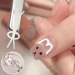 4pcs/Set Cute Rabbit-shaped Cat Eye Nail Magnet Stick Fold Eared Rabbit Effects Iron Piece Magnet Stick Gel Polish Magnet Tools