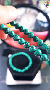 Collection Grade Natural Malachite with Wealth Eyes Bracelet