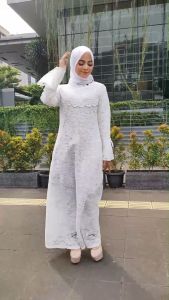 ELOK Asyifa Dress Muslim Wanita Busana Muslim Baju Gamis Putih Gamis Wanita Gamis Putih DCM3196