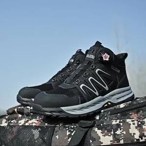 Summer Mesh Breathable Safety Shoes Anti Smash Puncture Proof Protective Work Boots Lightweight Comfortable Men Construction