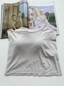 เสื้อกั๊กเกาะอกทรงเข้ารูปผ้าโมดอลเอวสูงสำหรับผู้หญิง เสื้อชั้นในแบบเกาะอกแบบหนา สายเดี่ยวบาง สวมใส่สบาย ระบายอากาศได้ดี