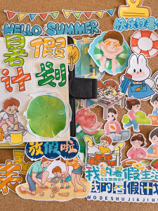 บล็อกติดผนังสำหรับวางแผนการใช้ชีวิตในช่วงฤดูร้อนสำหรับเด็ก อัลบั้มการเติบโต อัลบั้มภาพการ์ตูน อัลบั้มโน้ตบุ๊ก บล็อกติดผนังตกแต่ง