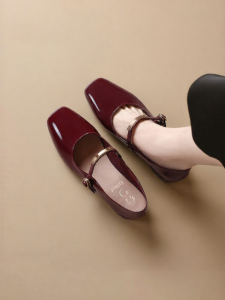 Josiny | Red Mary Jane Shoes Female Hight Heels