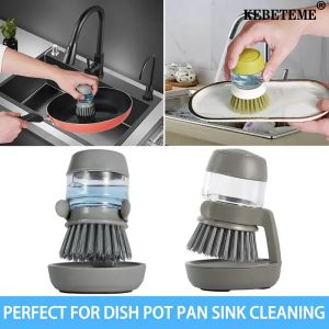 Kebeteme bàn chải làm sạch ép đa năng Máy chà sàn nhà bếp chổi cọ bát đĩa phụ kiện nhà Bếp bàn chải lông thú cưng pha chế xà phòng