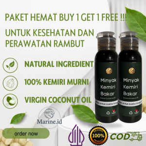 [ BUY 1 GET 1 ] MINYAK KEMIRI BAKAR 100% ORIGINAL - Penumbuh Rambut Botak / Hair Oil / Rambut Kering Rusak / Obat Rambut Rontok / Cepat Tebal / BPOM / Asli / Hair Care Serum / Vitamin / Rosemary / Kemiry / Murah / Perawatan Rambut Rontok / Organic / Bayi