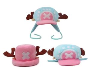 Bandai | Anime One Piece Chopper Cosplay Hat Soft Plush Warm Cap with Antlers for Adults & Kids Party Costume